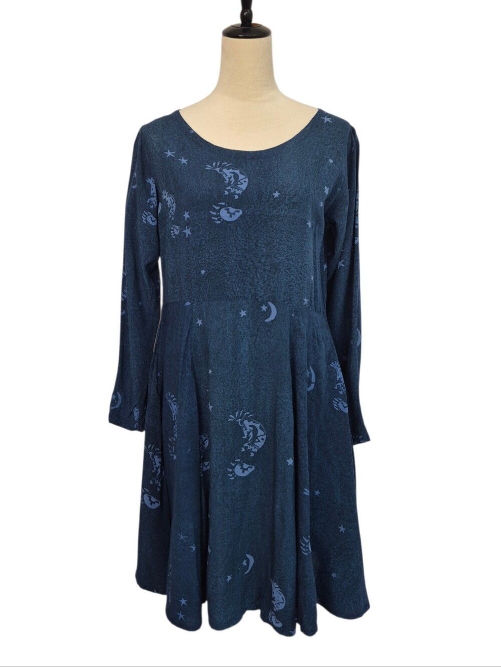 Y2K Global Village Whimsigoth Babydoll Dress M Celestial Boho Indie Kokopelli